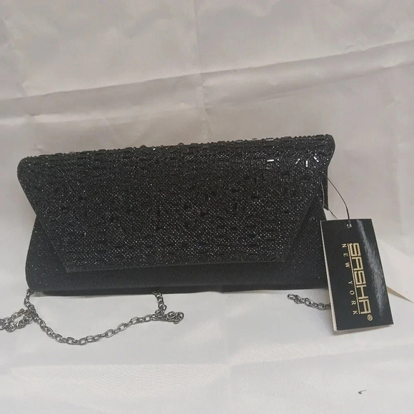 Sasha Romance Clutch black Rhinestone **